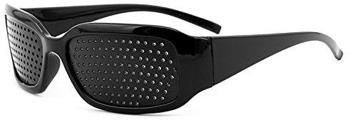 Grenhaven Occhiali Forati, Occhiali Stenopeici a Griglia per Allenare Gli Occhi e Migliorare la Qualità Della Vista, Pinhole Glasses, nero