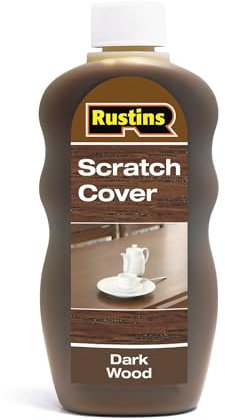Rustins Scratch Cover Dark – Conceal Surface Scratches on Dark-Toned Wood Furniture -Easy-to-Use Liquid Polish for Restoring and Protecting Wooden Surfaces 300ml