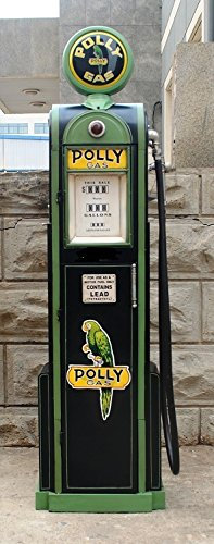 Kunibert Colonna per serbatoio di benzina Pollygas con globo illuminato, altezza 180 cm, colore: verde con nero
