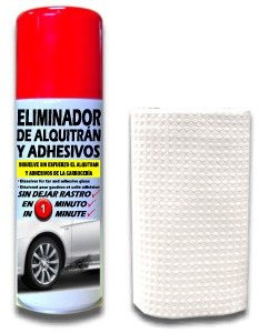 LIMPIARCOCHE.COM SANMARINO ELIMINADOR DE ALQUITRÁN Y Adhesivos Spray 520 CC. + BAYETA