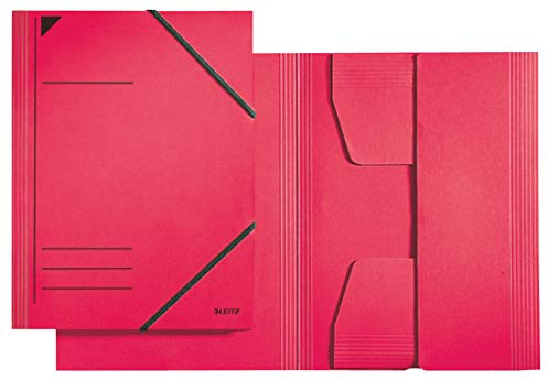 LEITZ 3981-00-25 Eckspannermappe, A4, Füllhöhe 350 Blatt, Primärkarton, rot