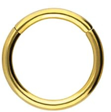 PIERCINGLINE Segmentring Clicker Chirurgenstahl Piercing Ring Nase Ohr Helix Septum Goldfarben 1,2 x 6 mm