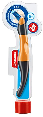 Ergonomischer Tintenroller für Rechtshänder - STABILO EASYoriginal in orange/anthrazit - blau (löschbar) - inkl. Patrone