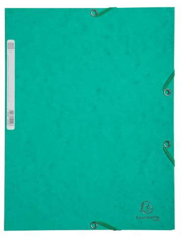 Exacompta 25 Gummizugmappen 3 Klappen Glanzkarton 400 g/m² grün