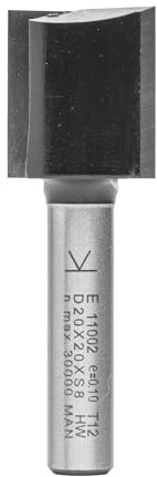 ENT 11002 Nutfräser HW, Schaft (S) 8 mm, Durchmesser (D) 20 mm, NL 20 mm, SL 32 mm, GL 52 mm, mit HW Grundschneide