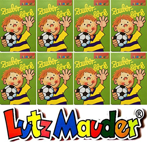Lutz Mauder 8 ZAUBERBLÖCKCHEN * Fussballer FRTZ FLANKE * im Set mit je 24 Seiten in DIN A8 Mitgebsel Kindergeburtstag Malbuch Fussball