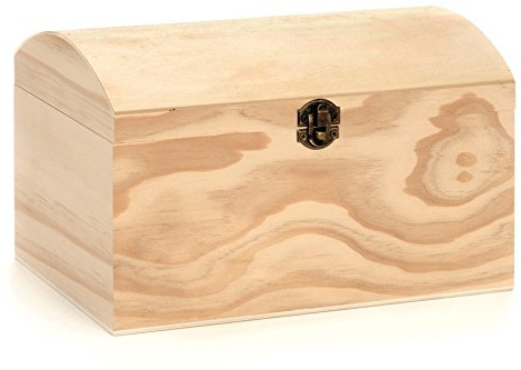 GLOREX baúl del Tesoro de Madera, Natural, 26 x 17,5 x 16 cm