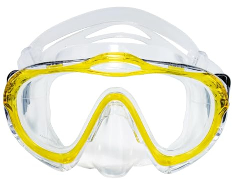 Mares Sharky Jr, Masque de Snorkeling pour Enfants avec Large Vue, Taille Unique, Jaune