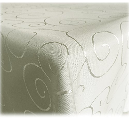 JEMIDI Tischdecke Ornamente Seidenglanz Edel Tisch Decke Tafeldecke 31 Größen und 7 Farben Campagner 130x300