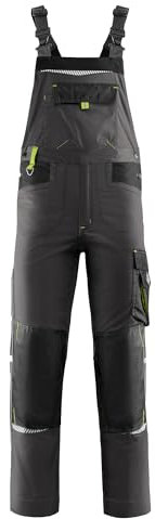 Stenso Prisma Arbeitshosen Männer Latzhose Herren Arbeitshose Mit Multifunktionstaschen, Verstärkte Knie Mit Kniepolstertaschen, Elastische Taille, Arbeitslatzhose Herren Grau 56