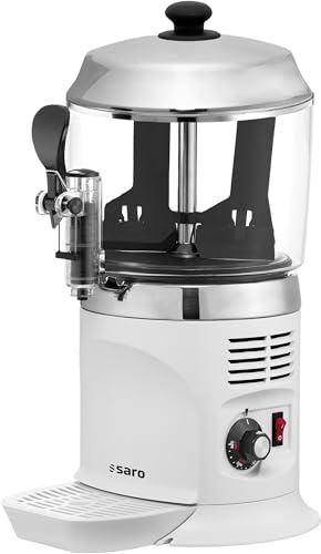Saro - Nina Distributeur de Chocolat Chaud, 5 l, Blanc, Mélangeur, Couvercle en Inox, Plage de Température 30-90 °C, Récipient et Robinet Amovibles