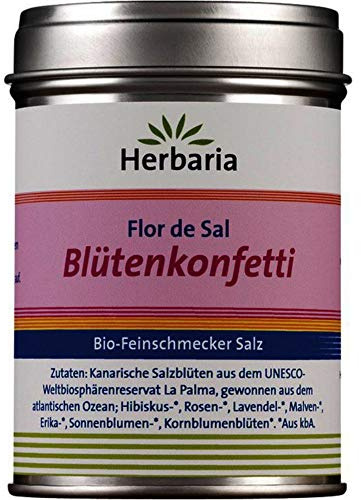 Herbaria Blütenkonfetti - Flor de sal Gewürzsalz, 1er Pack (1 x 60 g Dose)