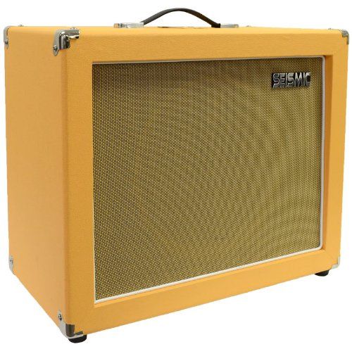 Seismic Audio - 1x12 GUITAR SPEAKER CAB EMPTY - 7 Ply Birch - 12 Speakerless Cabinet - Orange Tolex - Wheat Cloth Grill - Front or Rear Loading Options