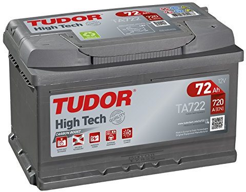 Batería de coche Tudor TA722 HIGH-TECH 72Ah, 720A,12V. Medidas: 278 x 175 x 175 mm Borne + derecha.