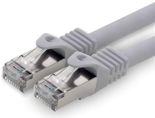 1aTTack.de 20m - gris - 1 pièce câble réseau CAT.7 câble patch SFTP PIMF LSZH câble Gigabit Lan câble brut cat7 10Gb avec connecteur RJ45 Cat6a compatible avec CAT5 CAT6 cat7 cat8