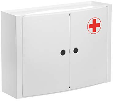 TATAY Armadietto Bagno da Farmacia | Fissaggio con o senza Viti | Polipropilene | Viti Incluse | Facile da Pulire e Montare | Supporta fino a 8 kg | Mobile da Bagno | 46x15,5x32 cm - Bianco