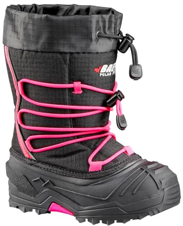 Baffin Kids' Junior YOUNG SNOGOOSE Insulated Waterproof Flexible Comfort-Fit Multi-Layer Tall Snow Boots w/Polar Rubber Base, Black/Hyper Berry, 13