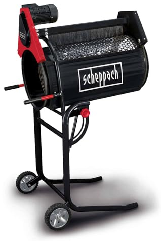 Scheppach Tamis Rotatif RS350 | 250W | Longueur du tambour 800mm - Ø400mm | Vitesse de rotation : 42 min-1 | Débit de matière 3m³/h | Tambour inclinable & escamotable | Largeur de maille: 20mm