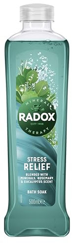Radox Mineral Therapy Stress Relief Bath Soak uniquely blended with minerals, herbs, rosemary & eucalyptus for a soothing bubble bath 500 ml