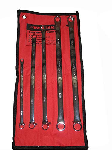 Neilsen Spanner Set 5pc Extra Long (Ring Spanner - Metric - Fully Polished - Dual End)