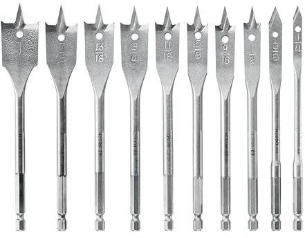 BOSCH SB0010 10-Piece Chisel-Point Spade Bit Assorted Set