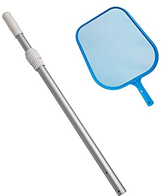 POWERHAUS24 - Teichkescher Plus Alu Teleskopstange Ø 3cm, zweiteilig, Stange ausziehbar bis ca.120cm, sehr stabile Ausführung, Top Qualität!