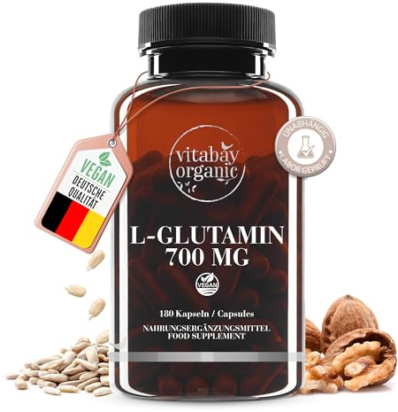 Vitabay L-Glutamin Kapseln 700 mg – 180 vegane Kapseln mit L-Glutamin
