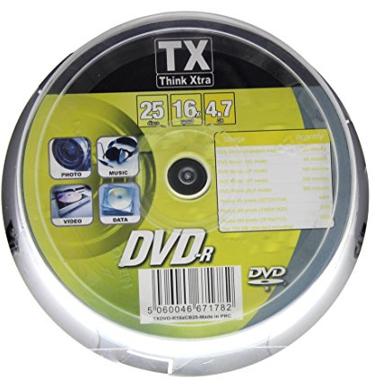 Cloche de 25 dvd-r 4.7go tx think xtra 16x