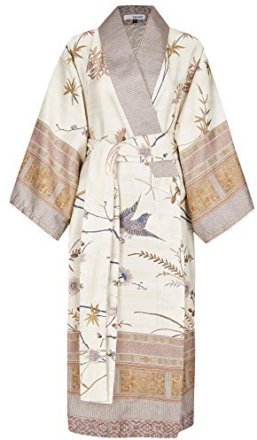 bassetti Bademantel Kimono Fong - Farbe: beige - V2, Größe: S/M (99238)