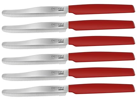 Pedrini Coltelli da Tavola, serie Active Acciaio Inossidabile, 6 coltelli