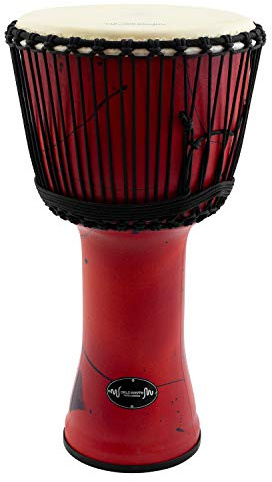World Rhythm 12 Pollici, Djembe Drum In Red - 60 cm African Synthetic Djembe Drum, Rosso