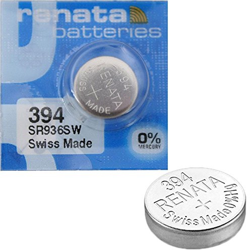 2 x Renata Uhrenbatterie - Swiss Made Cells Silberoxid 0% Quecksilber Knopfzellen 1.55V Renata Batterien des Langen Lebens 394 (SR936SW)