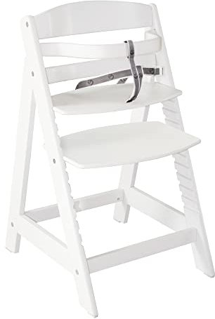 roba Treppenhochstuhl Sit Up III - Mitwachsender Baby Hochstuhl - ab 6 Monaten - Kinderhochstuhl aus Holz weiß - Stuhl bis 50 kg belastbar, 1 Stück (1er Pack)