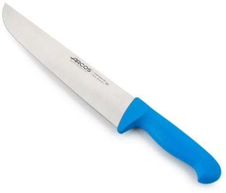 Arcos Coltello da Macellaio con Lama in Acciaio Inossidabile Nitrum 250 mm – Coltello da Cucina Professionale per Tagliare Carne, Pesce e Verdure – Manico Ergonomico in Poliossimetilene, Blu, 2900