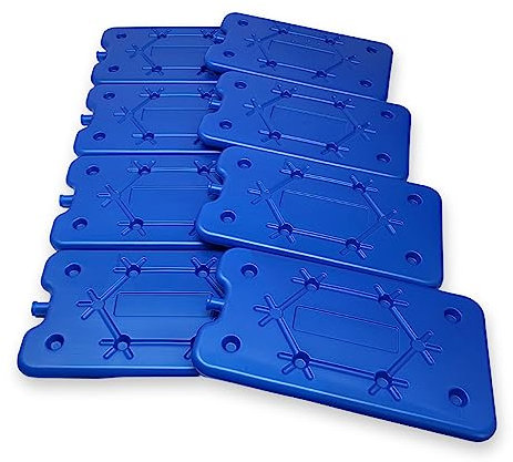 ToCi 8 x Kühlakku je 400 ml – Flache Kühlelemente für Kühltasche & Kühlbox - Dünne Kühlakkus BPA-frei & lebensmittelecht - Wiederverwendbare Kühlpads für Picknick, Reisen & Outdoor