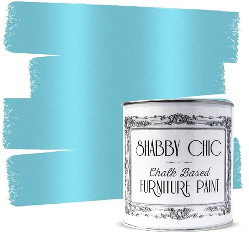 Shabby Chic Chalk Based Furniture Paint, Metallic Blue - 250 ml | Distressed Matt Finish for Furniture, Home Decor or DIY Projects | Interior & Exterior | Non-Sand, Suitable for Wood, Plastic & Metal