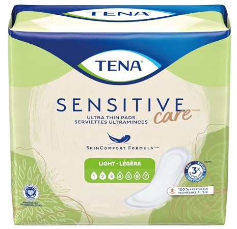 TENA Sensitive Ultra-Thin Light Female Disposable Bladder Control Pads, 24 Count, 1 Pack.