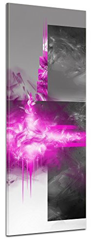 Keilrahmenbild - Abstrakte Kunst Flitter - grau violett - Bild auf Leinwand - 40x120cm - Leinwandbilder - Urban & Graphic - kubistisch - grafisch - modern