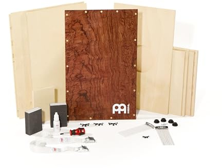 Meinl Percussion Deluxe Cajon Bausatz - Große Trommelkiste zum selber Bauen - inkl. Werkzeug - Schlagfläche Burl Wood (DMYO-CAJ-BU)