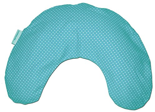 Theraline Schlaf- und Nackenkissen mittel Gr. 100x21cm | Perlenfüllung | inkl. Bezug Punkte türkis