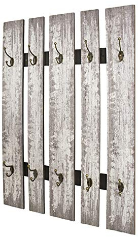 HAKU Wandgarderobe grau, MDF, Metall - Maße: B 65 x H 100 x T 9 cm, Style: Industrial