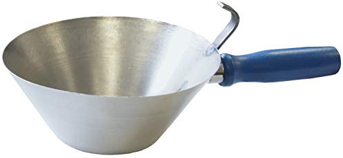 CON:P Gipserpfanne Ø 180 x 75 mm - Konische Form - Stabiles Metall - Lackierter Holzgriff - Zum Anrühren von Mörtel, Spachtelmasse & Co. / Mörtelpfanne / Maurerpfanne / CP880180