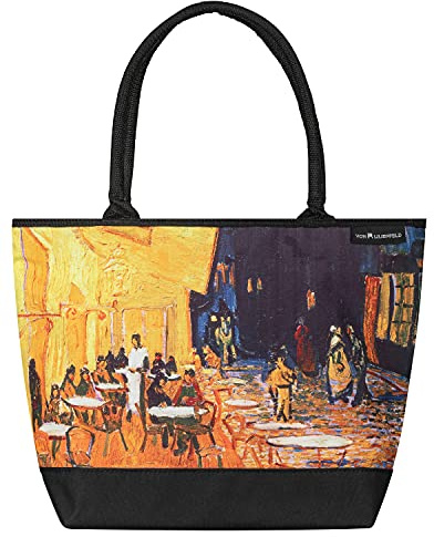 VON LILIENFELD Handtasche Vincent van Gogh Nachtcafé Kunst Motiv Shopper Maße L42 x H30 x T15 cm Strandtasche Henkeltasche Büro