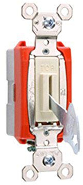 Legrand Pass & Seymour PS20AC1IL 20 Amp 120/277V Industrial Extra Heavy-Duty Specification Grade Locking Toggle Switch, Single Pole, Back and Side Wire, Ivory (1 Count)
