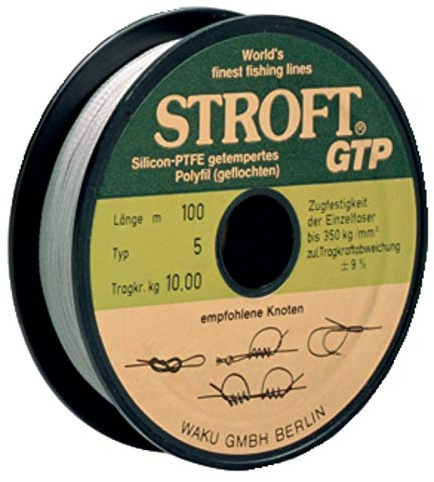 Schnur STROFT GTP Typ R geflochtene Angelschnur 250m hell grau 8-fach PE Braid, hohe Tragkraft, extrem abriebfest, rund & fest geflochten, für Spinnfischen & Raubfisch wie Barsch, Zander & Hecht