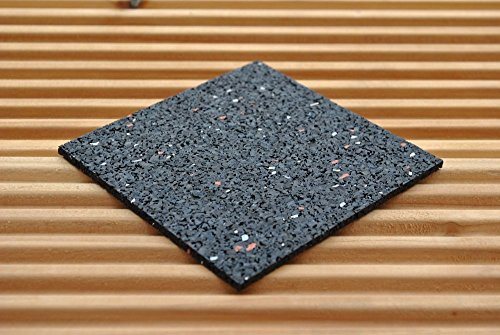 My Plast Terrassen-Pads - 90 x 90 x 3 mm, 25 Stück | Wasserbeständige Gummimatten für Terrassen-Holz - belastbare Bautenschutzmatte