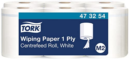 Tork 473254 Papier d'essuyage Universal - Blanc - 1 pli - lot de 6 rouleaux - 6 x 270 m - 35 x 19,8 cm