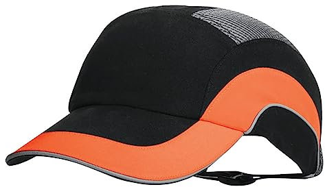 JSP Anstoßkappe, Hardcap A1+, 7 cm Langer Schirm, Schwarz/Orange (ABR000-00N-500)