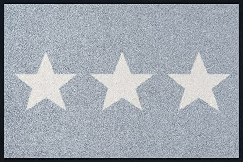 wash+dry Fußmatte, Stars grey 40x60 cm, innen und außen, waschbar