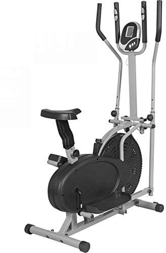 Gorilla Sports® Vélo Elliptique - Écran LCD, Pulsomètre, Résistance Réglable, 86,5x51x146 cm - Crosstrainer, Appareil d'exercice, d'Appartement, Entraînement à la Maison, Cardio, Fitness Équipement